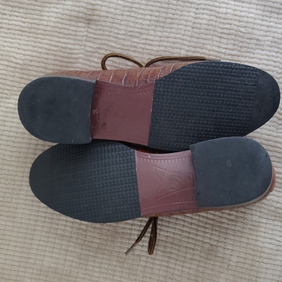 ARIAT Croc Embossed Leather Lace Up Boots Women's 8B - Picture 13 of 15